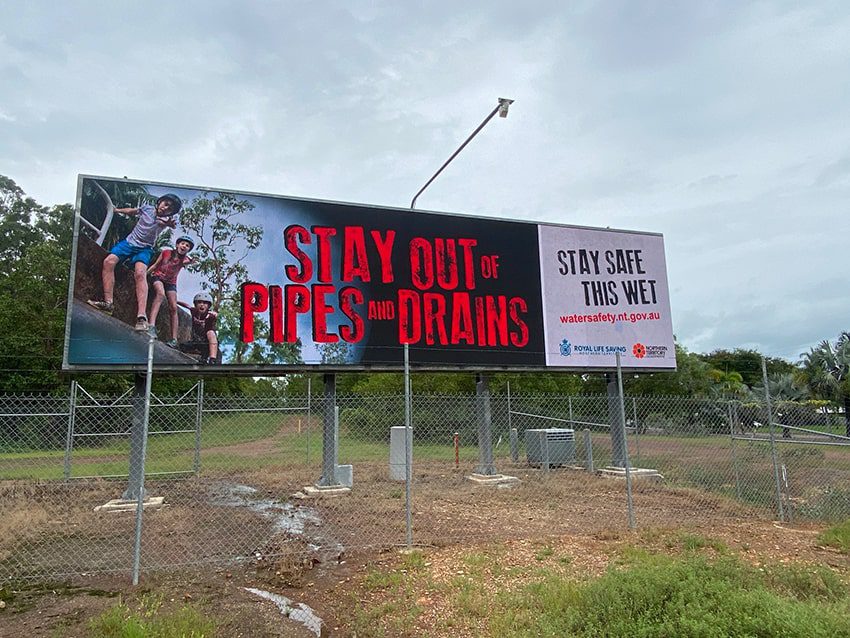 Stay Out Of Pipes And Drains Billboard The Exhibitionist